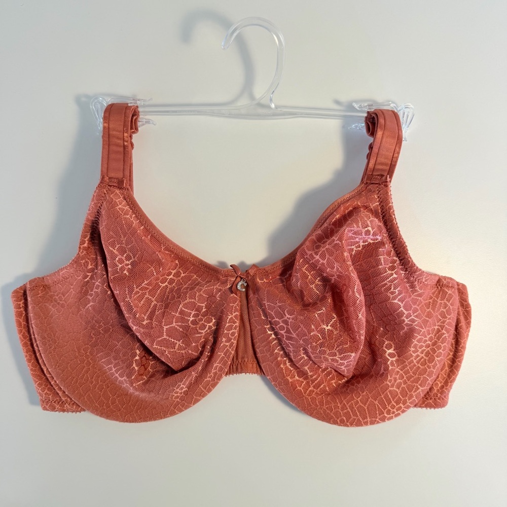 36DD Chantelle C Magnifique Seamless Unlined Minimizer bra “Tomboy Pink" Coral